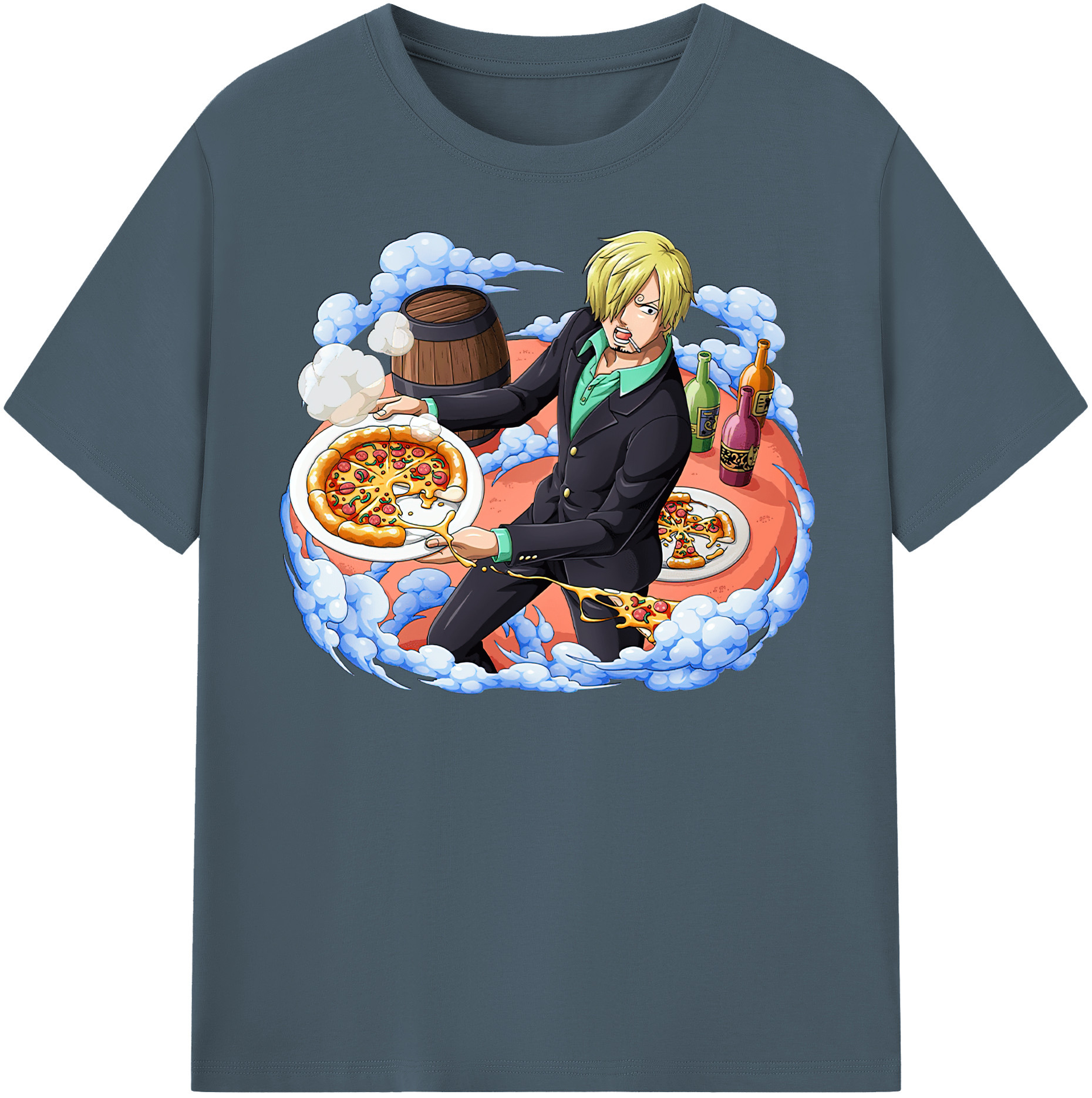 ワンピース サンジ ONE PIECE Sanji 綿100％半袖Tシャツ（フロントプリント）
